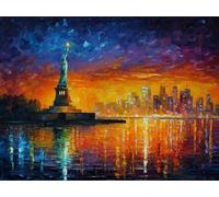 Anmiong Paisaje Pintar por Numeros Adultos, DIY Arquitectura Pintura por Numeros Kit, Easy Paint by Numbers Adult, con 3 Pinceles y Pigmento Acrílico, Decoración para Hogar Regalo 90x120 cm-#164k