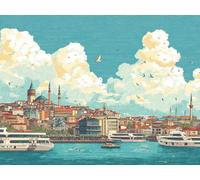 Anmiong Pintar por Numeros Adultos Muelle, DIY Painting by Numbers Kits Paisaje, Cuadros para Pintar por Numeros Pinturas Acrilicos, Decoración para el Hogar 20x30 cm Sin Marco-#689k