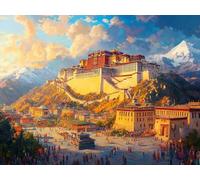 Anmiong Pintar por Numeros Adultos Paisaje, DIY Painting by Numbers Kits Arquitectura, Cuadros para Pintar por Numeros Pinturas Acrilicos, Decoración para el Hogar 90x120 cm Sin Marco-#9k