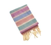 ANMITI Bufanda colorida a rayas para niños con borlas, pañuelo suave y cómodo, accesorio cálido de invierno para niños y niñas de 3 a 12 años, bufanda arcoíris, Número de color: 1 unidad, Talla única