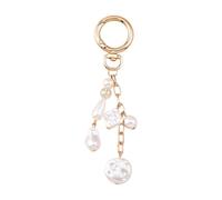 ANMITI Elegante llavero de perlas de conchas marinas para mujer, elegante accesorio de cadena de playa con dije de caballito de mar con estrellas de mar para mujer, llavero elegante con perlas, B