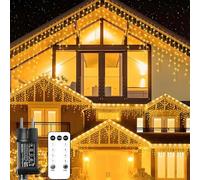 Anmossi Cortina Luces Navidad Exterior,24m 800LED Luces de Hadas,IP44 Impermeable,8 Modos,Guirnaldas Navidad,Decoración de Interior y Exterior para Fiestas,Bodas,Jardín,Ventana,Blanco Cálido