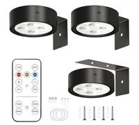 Anmossi Lampara de Pared Sin Cable,3 Piezas Luz Cuadros Inalambrica con Mando a Distancia,Recargable Lamparas Pared sin Cable,3 Temperaturas de Color,Luz de Pared Regulable para Pinturas,Marco(Negro)