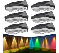 Anmossi Luces Solares para Exteriores,6 Piezas Luces Solares Jardin Impermeable,10 Colores de Luz,Blanco Cálido,Blanco Frío y RGB,Luces Jardin LED Exterior, para Escalones,Vallas,Patios,Terrazas