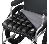 ANMSVI Cojín inflable de aire para silla de ruedas para coche, oficina, vida en casa, firmeza ajustable para coxis, alivio del dolor de ciática, alivio del dolor de coxis, 46 x 41 x 5,3 cm, funda gris