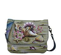 Anna by Anuschka Bandolera con solapa de triple compartimento, Sueño del Caribe, Talla única