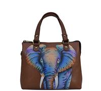 Anna by Anuschka Bandolera doble con cremallera, African Elephant, Talla única