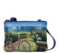Anna by Anuschka, Bandolera pequeña con cremallera alrededor para Mujer, Día de Playa, Talla única