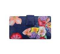 Anna by Anuschka Bi-Fold Organizer Wallet, Piel auténtica para Mujer, Mosaico de Mariposa, Talla única