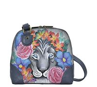 Anna by Anuschka Bolso pequeño de piel auténtica con cremallera para mujer | Organizador de múltiples compartimentos, Lion Magic, Talla única
