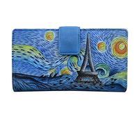 Anna by Anuschka Cartera de Piel auténtica Pintada a Mano para Mujer, Dos Pliegues, Amor en París, Talla única