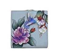 Anna by Anuschka Cartera de Piel Pintada a Mano con Dos Pliegues para Mujer, con Bolsillo para Monedas, Joyas de jardín, Talla única