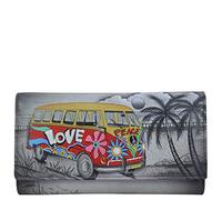 Anna by Anuschka Cartera organizadora de Tres Pliegues para Mujer, de Piel auténtica, Pintada a Mano, Obra de Arte Original - - Talla única