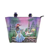 Anna by Anuschka Hombro Bolso Grande de Piel auténtica Pintado a Mano para Mujer-Paris Sunrise, Talla única