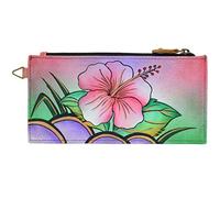 Anna by Anuschka Monedero de Mujer de Piel Pintada a Mano, Talla única, Hibisco Hawaiano, Talla única