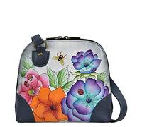 Anna by Anuschka pequeño con Cremallera Organize Organizador de Piel auténtica Pintado a Mano para Mujer, con múltiples Compartimentos, Color, Paradise Found Gris, Talla única