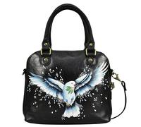 Anna by Anuschka Women's Hand-Painted Leather Double Zip Organizer Satchel, Bolsa de Almacenamiento con Doble Cremallera para Mujer, Paz y Amor, Talla única