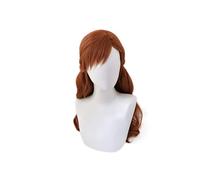 Anna Cosplay peluca princesa trenza pelucas cabello largo marrón ola Cosplay disfraz Halloween peluca sintética resistente al calor MZ-1453
