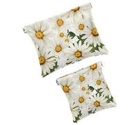 Anna Cowper 2 bolsas de maquillaje pequeñas para bolso, bolsa de cosméticos con bolsillo de flores de mandalas, bolsa de maquillaje, mini bolsa de maquillaje portátil para regalo de mujer, Multicolor