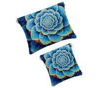 Anna Cowper 2 bolsas de maquillaje pequeñas para bolso, bolsa de cosméticos con bolsillo de flores de mandalas, bolsa de maquillaje, mini bolsa de maquillaje portátil para regalo de mujer, Multicolor