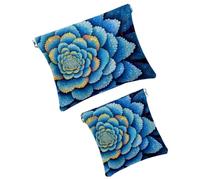 Anna Cowper 2 bolsas de maquillaje pequeñas para bolso, bolsa de cosméticos con bolsillo de flores de mandalas, bolsa de maquillaje, mini bolsa de maquillaje portátil para regalo de mujer, Multicolor