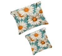 Anna Cowper 2 bolsas de maquillaje pequeñas para bolso, bolsa de cosméticos con bolsillo de flores de mandalas, bolsa de maquillaje, mini bolsa de maquillaje portátil para regalo de mujer, Multicolor