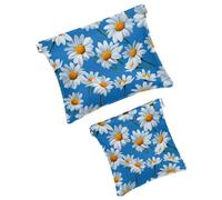 Anna Cowper 2 bolsas de maquillaje pequeñas para bolso, bolsa de cosméticos con bolsillo de flores de mandalas, bolsa de maquillaje, mini bolsa de maquillaje portátil para regalo de mujer, Multicolor