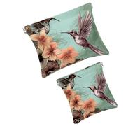 Anna Cowper 2 bolsas de maquillaje pequeñas para bolso, bolsa de cosméticos con bolsillo de flores de mandalas, bolsa de maquillaje, mini bolsa de maquillaje portátil para regalo de mujer, Multicolor
