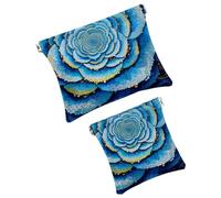 Anna Cowper 2 bolsas de maquillaje pequeñas para bolso, bolsa de cosméticos con bolsillo de flores de mandalas, bolsa de maquillaje, mini bolsa de maquillaje portátil para regalo de mujer, Multicolor