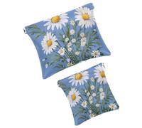 Anna Cowper 2 bolsas de maquillaje pequeñas para bolso, bolsa de cosméticos con bolsillo de flores de mandalas, bolsa de maquillaje, mini bolsa de maquillaje portátil para regalo de mujer, Multicolor