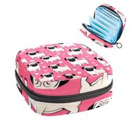 Anna Cowper Bolsa de almacenamiento de servilletas sanitarias con diseño de perro carlino para taza menstrual, bolsa de lactancia para tampón, bolsa portátil para mujeres, adolescentes y niñas,