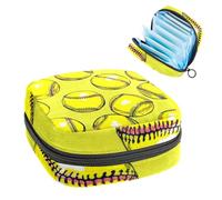 Anna Cowper Bolsa de almacenamiento de servilletas sanitarias de sóftbol, color amarillo, bolsas femeninas para copa menstrual, soporte para almohadilla de lactancia, bolsas de tampón, bolsa de