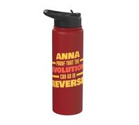 Anna Evolution puede ir al revés Nombre divertido de Anna Stainless Steel Insulated Water Bottle