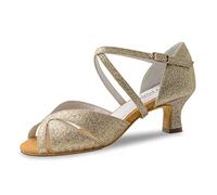 Anna Kern Aliette 620-50 - Zapatos de baile para mujer, brocado dorado, ancho normal, tacón de 5 cm, dorado, 39 1/3 EU