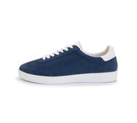 Anna Kern Suny 7405 - Zapatillas deportivas para hombre (ante azul/piel blanca), ancho normal, suela de poliuretano continua, entresuela extraíble, azul, blanco, 47 1/3 EU