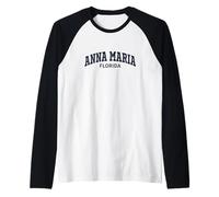 Anna Maria Florida Vintage Athletic Sports Design Camiseta Manga Raglan