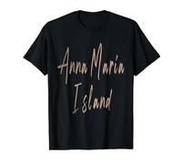 Anna Maria Island Florida Diseño Elegante Vintage Camiseta gráfica económica, Hombre, Negro, XL