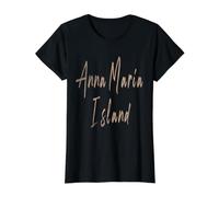 Anna Maria Island Florida Diseño Elegante Vintage Camiseta gráfica económica, Mujer, Negro, S