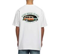 Anna Maria Island Florida Surfing Back - Camiseta de algodón pesado de gran tamaño con estampado frontal, blanco, L