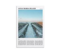 Anna Maria Island - Lienzo decorativo para pared, diseño de playa, para sala de estar, dormitorio, baño, oficina, decoración del hogar, 30 x 45 cm
