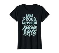 Anna Partidario de los días de Nieve Anna Navidad Vacaciones de Invierno Camiseta gráfica económica, Mujer, Negro, XS
