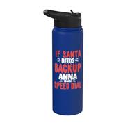 Anna Santa's Backup Nombre personalizado de Navidad de Anna Stainless Steel Insulated Water Bottle