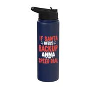Anna Santa's Backup Nombre personalizado de Navidad de Anna Stainless Steel Insulated Water Bottle