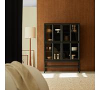 Anna - Vajillero alto acristalado con patas de mindi 120 cm H 160 x B 120 x T 41 cm