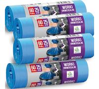 Anna Zaradna Bolsas para Jardín Bolsas Basura 60l con Asas Resistentes y Ecológicas Color Azul Resistentes Aroma Ecológicas Color Ideales para Hogar Oficina y Jardín Pack de 100 Hechas de Plástico Rec