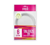 ANNA ZARADNA ST-AZ-033584 - Juego de 6 platos desechables (caña de azúcar, biodegradables, biodegradables, ecológicos, para barbacoas, camping, picnics)