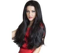 Annabelle de las pelucas de color negro, Extra larga de pelo ondulado con mechas/La mitad 3 4 de uno o dos cuidado de la peluca con rulos de la extensión: Julie 250 G