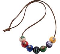 ANNABETH Chase - Collar Percy Jackson de madera pintada con perlas grandes, mestizo