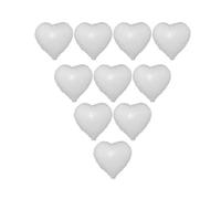 Annadue 10 Globos de Papel de Aluminio con Forma de Corazón de 18.0 in, Decoración para Fiestas, Bodas y Cumpleaños, Color Blanco (En forma de corazón)
