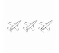 Annadue 10 Piezas Clips de Papel Avión para Organización de Documentos | Acero inoxidable, acabado galvanizado, forma plana, 3,5 x 4,5 cm, estuche de almacenamiento transparente